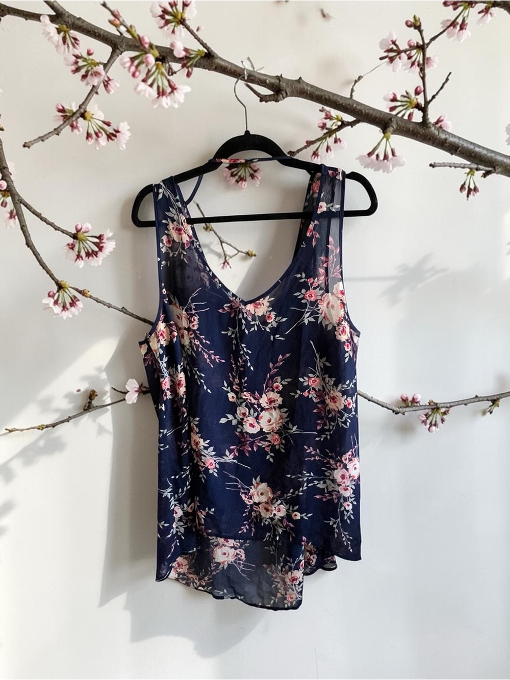 torrid Navy Floral V-Neck Sleeveless Camisole